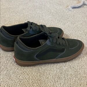 Vans Men's Olive and Black Sneakers